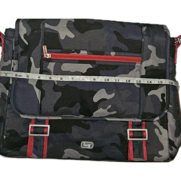 Lug Orange Label Crossbody Messenger Bag Laptop Camo Grey Blue Black 16x12 - Picture 2 of 11